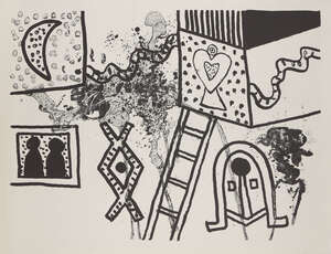 
	
		Alan Davie, 
		Scottish 1920-2014- 
		 
		Foxwatch Series 1, 1970; 
		lithograph on BFK...