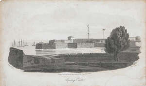 
	
		A lithograph of Bombay Castle1809, after W Westall, published by Joyce Gold 103, Shoe...