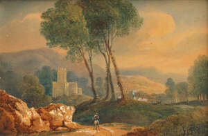 
	
		Richard Sasse, 
		British 1774-1849- 
		 
		Chateaui de Glocester, (sic);
		 
		