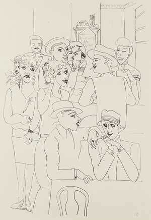 
	
		Edward Burra,
		British 1905-1976-
		 
		Figures in a Bar, 1931;
		 
		lithograph on...