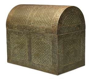 A monumental Mughal chest with domed top (possibly a campaign chest), India, 18th century, wood...