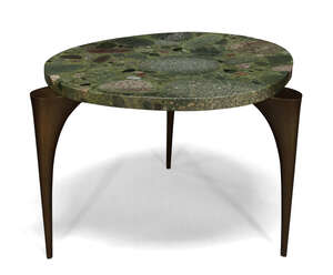 
	
		Hervé Van Der Straeten (French B. 1965), a bronze and Verde Marinace granite side table  ...