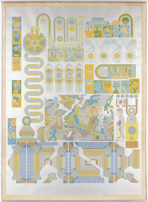 
	
		Sir Eduardo Paolozzi CBE RA, 
		Scottish 1924-2005- 
		 
		Who's Afraid of Sugar Pink...