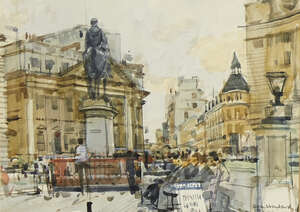 
	
		Ken Howard OBE RA,
		British b.1932- 
		 
		Royal Exchange, 1982; 
		 
		watercolour on...