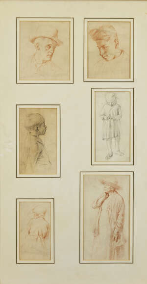 
	
		H M F Taylor NEAC, 
		British exh.1921- 
		 
		Figures and head studies; 
		 
		six...