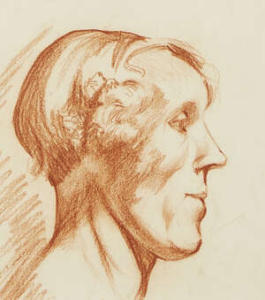 
	
		Laurence Stephen Lowry RA RBA,
		British 1887-1976-
		 
		Study of a Female...