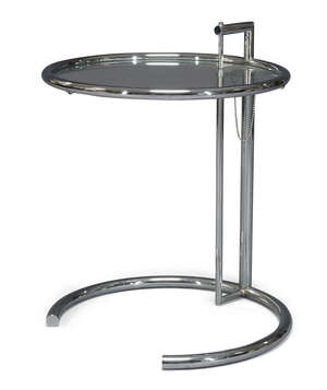 
	
		After Eileen Gray (1878-1976), a model 'E1027' glass and chrome side table, produced by...