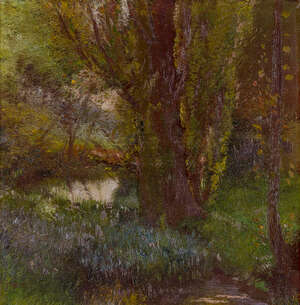 
	
		Gaston La Touche, 
		French 1854-1913- 
		 
		Étude; 
		 
		oil on panel,...