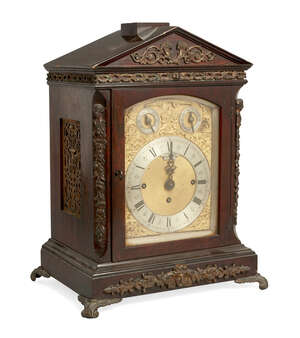 
	
		A late Victorian brass mounted mahogany bracket clock by J. C. Turner of London, of...