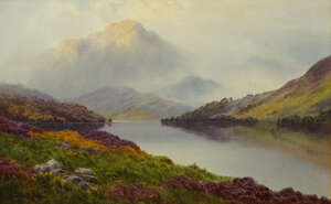 
	
		Donald A Paton, 
		Scottish 1886-1949- 
		 
		'Morning Mist - Loch Achray & Ben Venue'...