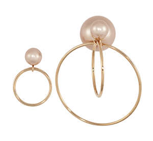 
	
		A pair of 'Mise en Dior' hoop earrings, by Dior, one earring a double hoop with rose...
