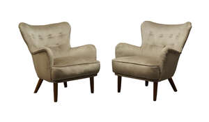 
	
		Ernest Race (1913-1964), a pair of model 'DA2' armchairs, 
		c.1950s,
		with rounded...