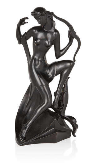 
	
		Manner of Gerhard Schliepstein (1886-1963), 
		 
		Model of Diana the huntress, circa...