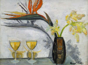 Margaret (Grete) Marks, German/British 1899-1990- Two Wine Glasses; oil on canvas, signed, 46x60.5cm, (ARR)
		 
		Provenance: with Panter & Hall, according 