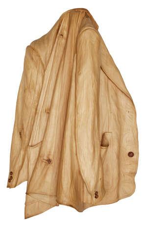 
	
		Livio De Marchi (Italian b.1943), a pine carving of a hanging jacket,
		c.1990, signed...