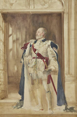 
	
		Sir Gerald Festus Kelly PRA,
		British 1879-1972-
		 
		Sketch for a portrait of King...