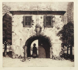 
	
		Maurilio Manuzzi, Italian b.1939- Die Ruckkehr des lucchesischen Kaufmannes Arnolfini;...