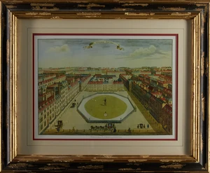 After Sutton Nicholls,&nbsp;British 1668-1729-&nbsp;
Seven views of squares; Golden Square; Leicester...