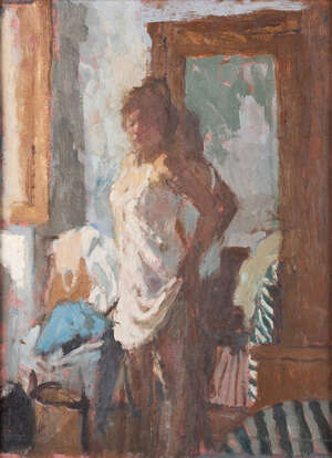 
	
		Bernard Dunstan RA, 
		British 1928-2017 - 
		 
		Orvieto: The White Slip, 1972; 
		 
		