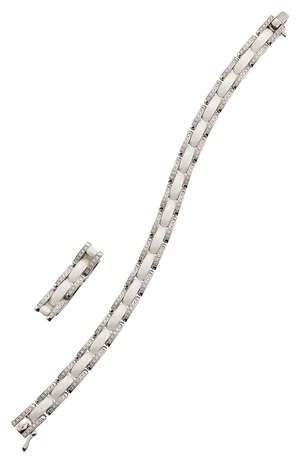 
	
		A diamond and white ceramic 'Ultra' ring and bracelet set, by Chanel, with brilliant-cut...