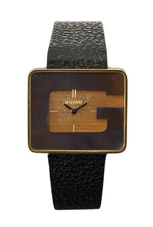 
	
		A French wristwatch, by Baume & Mercier for M Gerard, the rectangular champagne dial with...