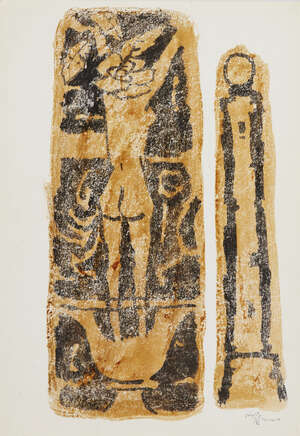 
	
		M.F. Husain (Indian, 1915-2011) Untitled, Nude ,1972, lithograph of an original work in...