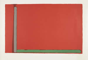 
	
		John Hoyland RA,
		British 1934-2011-
		 
		Large Swiss Red, 1968;
		 
		lithograph in...