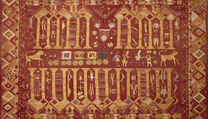 
	
		A phulkari, Pakistan/India, 20th century, embroidered silk on cotton, 230 x 135cm. 
		