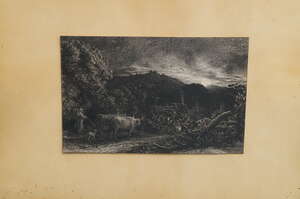 
	
		Samuel Palmer RWS, 
		British 1805-1881,
		 
		The Weary Ploughman, 1858;
		 
		etching,...