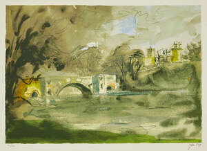 
	
		John Piper CH, 
		British 1903-1992-
		 
		Blenheim Bridge [Levinson 416], 1988;
		 
		