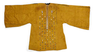 
	
		An embroidered silk shirt, Sa'ada Yemen, late 19th-20th century, the ochre-coloured silk...