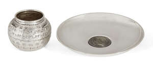 
	
		An Ancient Greek-inspired silver dish, by Michalas, Athens, designed as a replica of a...