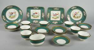 
	
		A Royal Doulton part dinner service, 20th century decorated in the manner of Worcester...