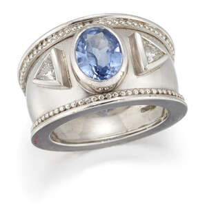 
	
		Theo Fennell, a sapphire and diamond ring, signed Fennell, British hallmarks for 18-carat...