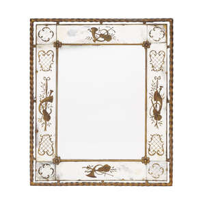 
	
		Manner of Gilbert Poillerat, 
		 
		French Art Deco mirror, circa 1930/40, 
		