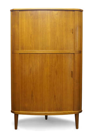 Arne Hovmand-Olsen (1919-1989) for Skovby & AndersenTambour fronted corner cabinet, circa 1960