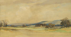 
	
		Edgar Thomas Holding RWS, British 1870-1952- The South Downs from Wiggin Holt;...