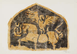 
	
		M.F. Husain (Indian, 1915-2011) Untitled, Horse and Falcon,1972, , lithograph of an...