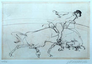 
	
		Claude Weisbuch, French 19272014- Casque, 1986; etching, signed and numbered EA XIX/XX in...