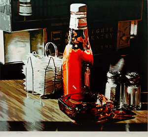 
	
		Ralph Goings, 
		American 1928-2016- 
		 
		Still Life with Sugars, 1981;
		 
		