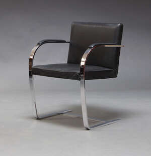 
	
		After Ludwig Mies Van Der Rohe, a 'Brno' armchair, late 20th Century, of cantilever form...