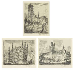
	
		Henry Fullwood, 
		British/Australian 1863-1939
		 
		The Town Hall, The Cloth Hall...