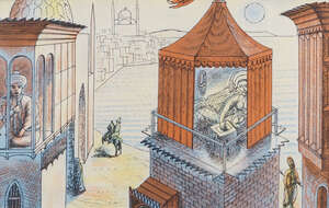 
	
		Edward Bawden CBE RA, 
		British 1903-1989- 
		 
		Travellers' Verse, 1946;
		 
		