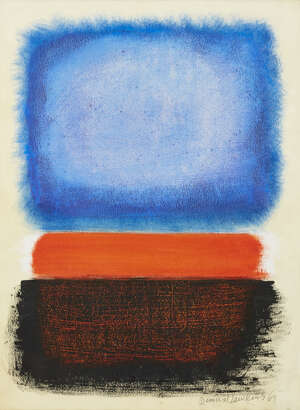 
	
		Dennis Hawkins, 
		British 1925-2001
		 
		Untitled, 1964;
		
		mixed media on paper,...