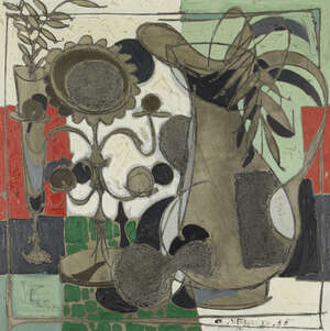 Claude Venard, 
		French, 1913  1999- 
		 
		Nature Morte à la Cruche, 1955;
		 
		oil on canvas, signed and dated 55 lower right, 75 x 75cm (ARR) 
		P
