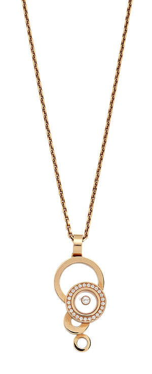 A 'Happy Bubbles' diamond pendant necklace, by Chopard, with signature free-moving diamond...