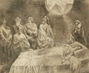 
	
		Sydney William Carline,
		British 1888-1929-
		 
		Jesus healing Jairus's...