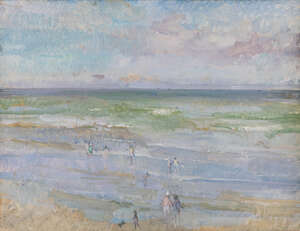 
	
		Peter Greenham CBE RA, 
		British 1909-1992 - 
		 
		Mundesley; 
		 
		oil on board,...