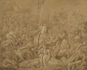 
	
		Conrad Martin Metz, 
		German 1749-1827- 
		 
		The Death of Florine of Burgundy;...