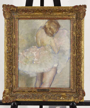 
	
		Pal Fried, 
		Hungarian, 1893-1976- 
		Ballerina; 
		pastel on paper, laid down on...